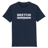 T-Shirt - Breton - Coton Bio - 7 Coloris - Cadeau Original - Cadeau Personnalisable - Cadeaux-Positifs.com -XS-Marine-