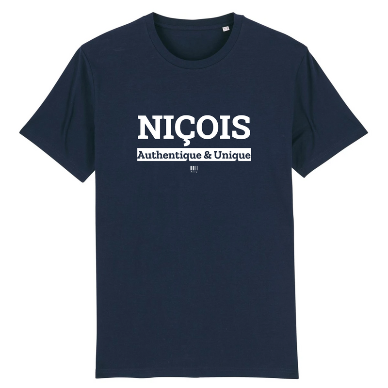 Cadeau anniversaire : T-Shirt - Niçois - Coton Bio - 7 Coloris - Cadeau Original - Cadeau Personnalisable - Cadeaux-Positifs.com -XS-Marine-