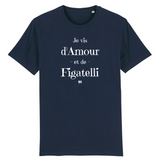 T-Shirt - Amour et Figatelli - Unisexe - Coton Bio - Cadeau Original - Cadeau Personnalisable - Cadeaux-Positifs.com -XS-Marine-