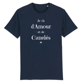 T-Shirt - Amour et Canelés - Unisexe - Coton Bio - Cadeau Original - Cadeau Personnalisable - Cadeaux-Positifs.com -XS-Marine-