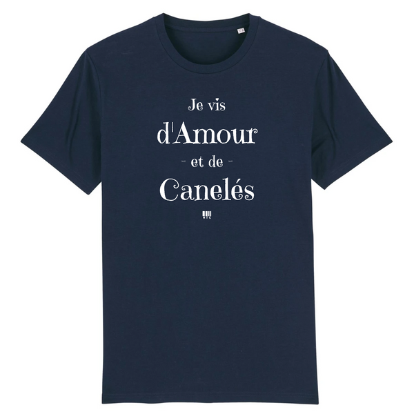 T-Shirt - Amour et Canelés - Unisexe - Coton Bio - Cadeau Original - Cadeau Personnalisable - Cadeaux-Positifs.com -XS-Marine-