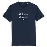 T-Shirt - Moi c'est Vincent - Coton Bio - 7 Coloris - Cadeau Original - Cadeau Personnalisable - Cadeaux-Positifs.com -XS-Marine-