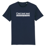 T-Shirt Premium - C'est tout moi - Coton Bio - 12 Coloris - Humour - Cadeau Personnalisable - Cadeaux-Positifs.com -XS-Marine-