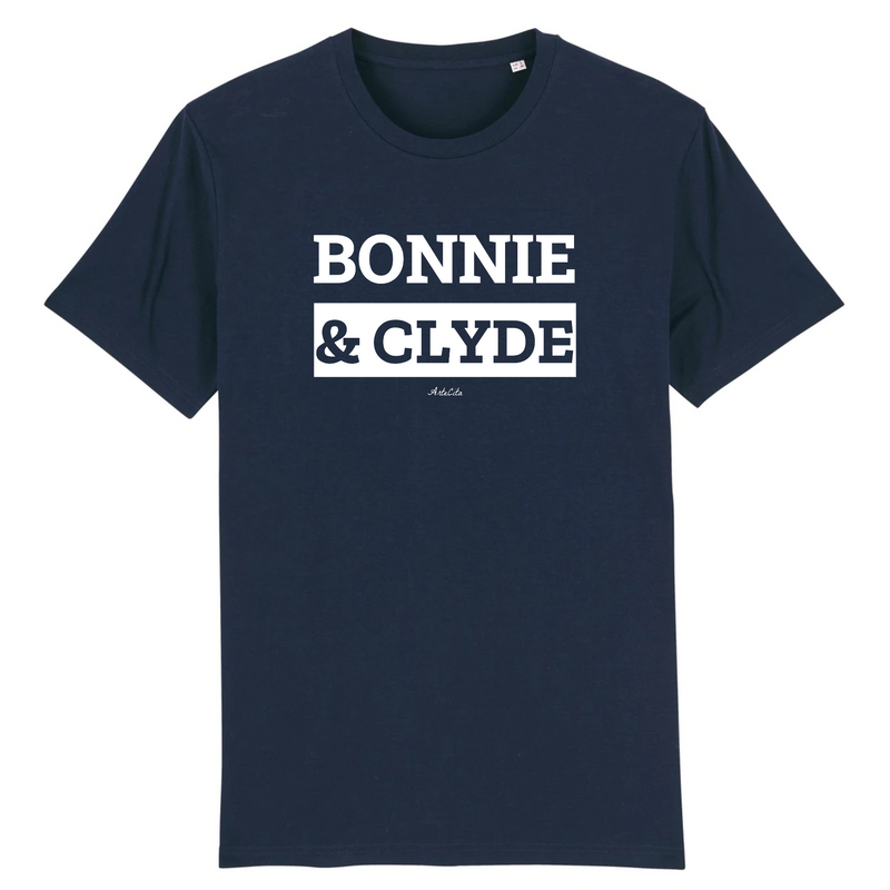 Cadeau anniversaire : T-Shirt Premium - Bonnie & Clyde - Coton Bio - 12 Coloris - Mythique - Cadeau Personnalisable - Cadeaux-Positifs.com -XS-Marine-