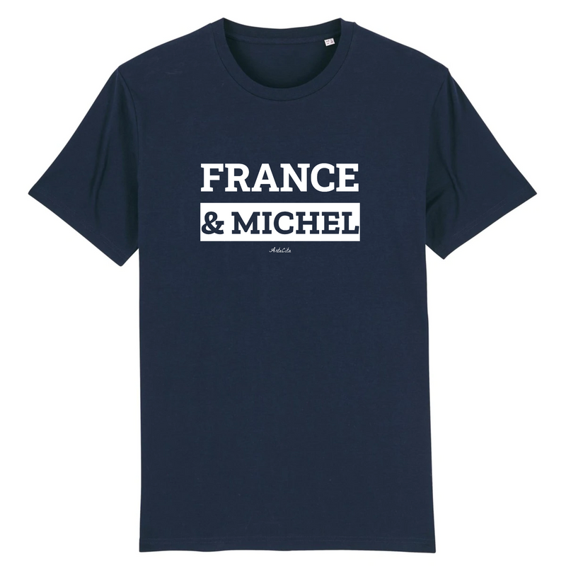Cadeau anniversaire : T-Shirt Premium - France & Michel - Coton Bio - 12 Coloris - Mythique - Cadeau Personnalisable - Cadeaux-Positifs.com -XS-Marine-