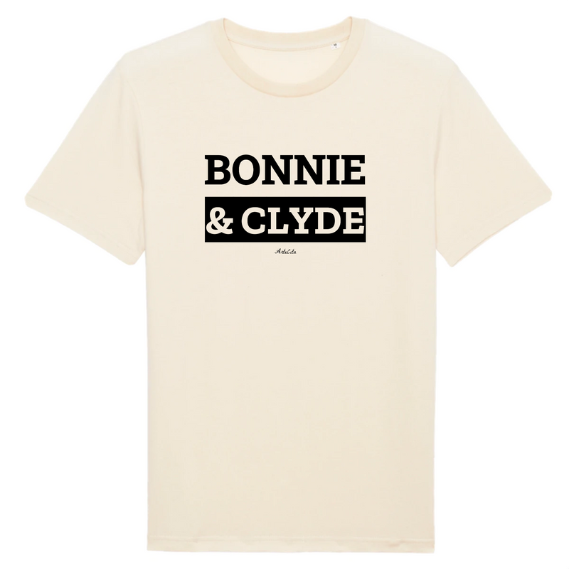 Cadeau anniversaire : T-Shirt Premium - Bonnie & Clyde - Coton Bio - 12 Coloris - Mythique - Cadeau Personnalisable - Cadeaux-Positifs.com -XS-Naturel-