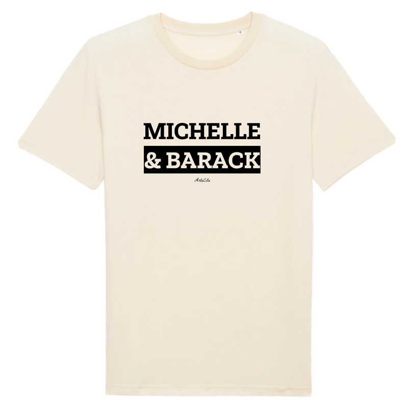 Cadeau anniversaire : T-Shirt Premium - Michelle & Barack - Coton Bio - 12 Coloris - Mythique - Cadeau Personnalisable - Cadeaux-Positifs.com -XS-Naturel-