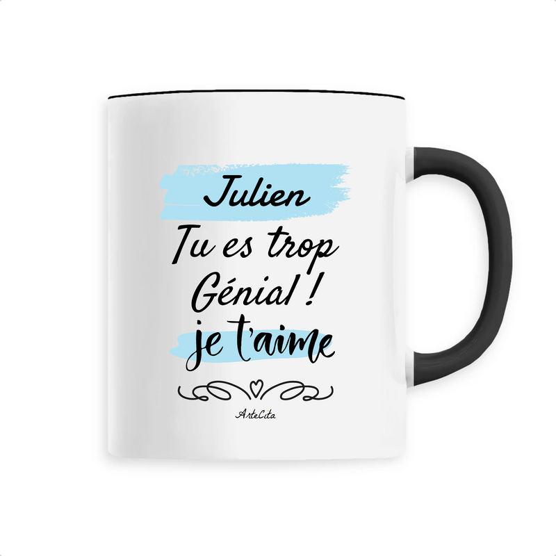 Cadeau anniversaire : Mug - Julien je t'aime - 6 Coloris - Cadeau Tendre - Cadeau Personnalisable - Cadeaux-Positifs.com -Unique-Noir-