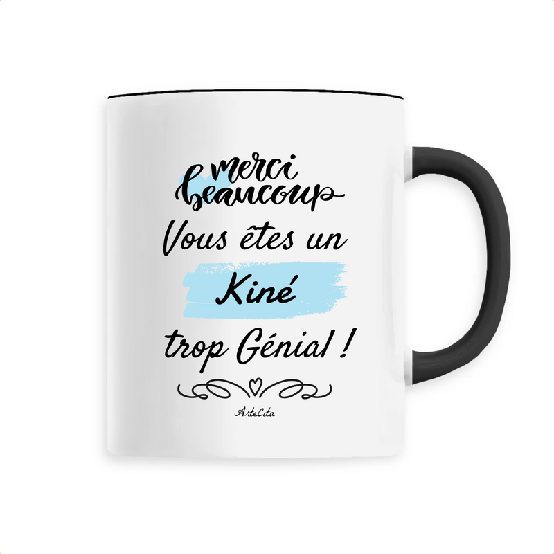 Cadeau anniversaire : Mug - Merci, vous êtes un Kiné trop Génial - 6 Coloris - Cadeau Personnalisable - Cadeaux-Positifs.com -Unique-Noir-