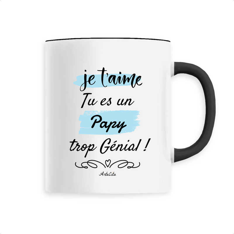 Cadeau anniversaire : Mug - Papy je t'aime - 6 Coloris - Cadeau Original - Cadeau Personnalisable - Cadeaux-Positifs.com -Unique-Noir-