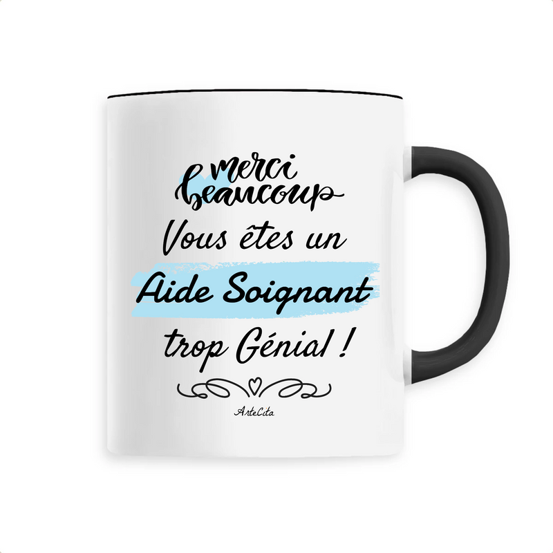 Cadeau anniversaire : Mug - Merci Aide Soignant - 6 Coloris - Cadeau Original - Cadeau Personnalisable - Cadeaux-Positifs.com -Unique-Noir-