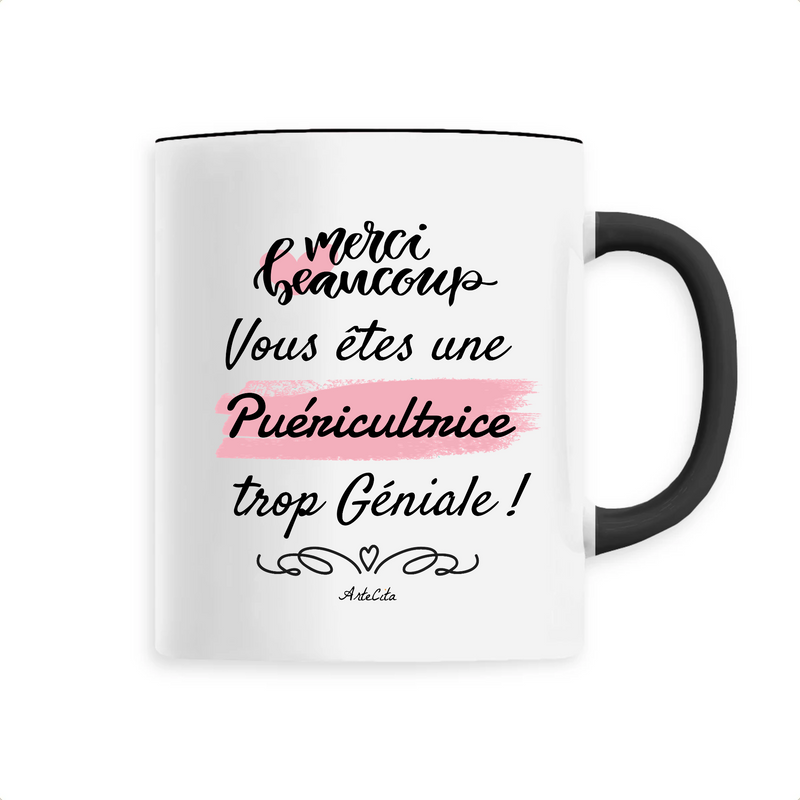 Cadeau anniversaire : Mug - Merci Puéricultrice - 6 Coloris - Cadeau Original - Cadeau Personnalisable - Cadeaux-Positifs.com -Unique-Noir-