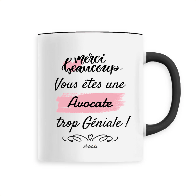 Cadeau anniversaire : Mug - Merci Avocate - 6 Coloris - Cadeau Original - Cadeau Personnalisable - Cadeaux-Positifs.com -Unique-Noir-