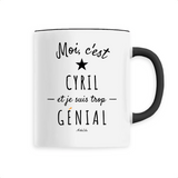 Mug - Cyril est trop Génial - 6 Coloris - Cadeau Original - Cadeau Personnalisable - Cadeaux-Positifs.com -Unique-Noir-