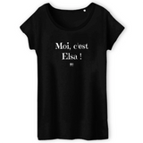 T-Shirt - Moi c'est Elsa - Coton Bio - 3 Coloris - Cadeau Original - Cadeau Personnalisable - Cadeaux-Positifs.com -XS-Noir-