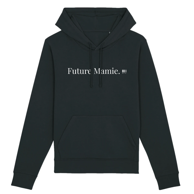 Cadeau anniversaire : Sweat à Capuche - Future Mamie - Coton Bio - Cadeau Original - Cadeau Personnalisable - Cadeaux-Positifs.com -XS-Noir-