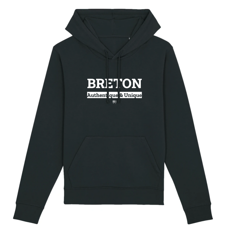 Cadeau anniversaire : Sweat à Capuche - Breton - Coton Bio - 5 Coloris - Cadeau Original - Cadeau Personnalisable - Cadeaux-Positifs.com -XS-Noir-