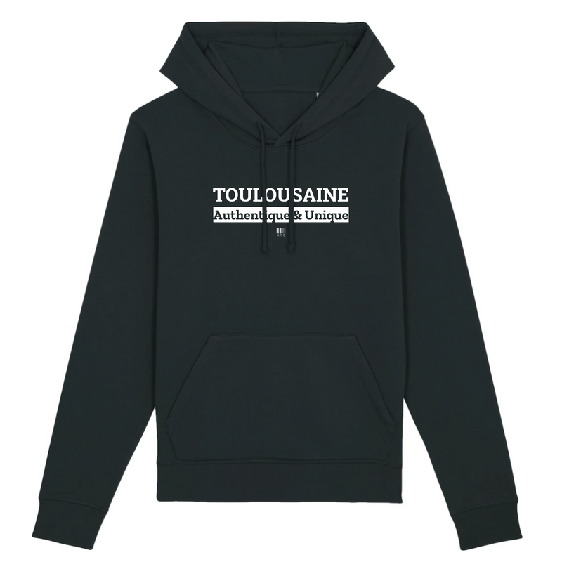 Cadeau anniversaire : Sweat à Capuche - Toulousaine - Coton Bio - 5 Coloris - Cadeau Original - Cadeau Personnalisable - Cadeaux-Positifs.com -XS-Noir-