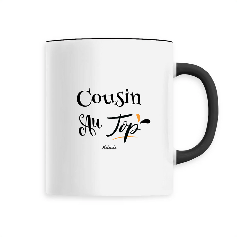 Cadeau anniversaire : Mug - Cousin au Top - 6 Coloris - Cadeau Original - Cadeau Personnalisable - Cadeaux-Positifs.com -Unique-Noir-