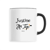 Mug - Justine au Top - 6 Coloris - Cadeau Original - Cadeau Personnalisable - Cadeaux-Positifs.com -Unique-Noir-