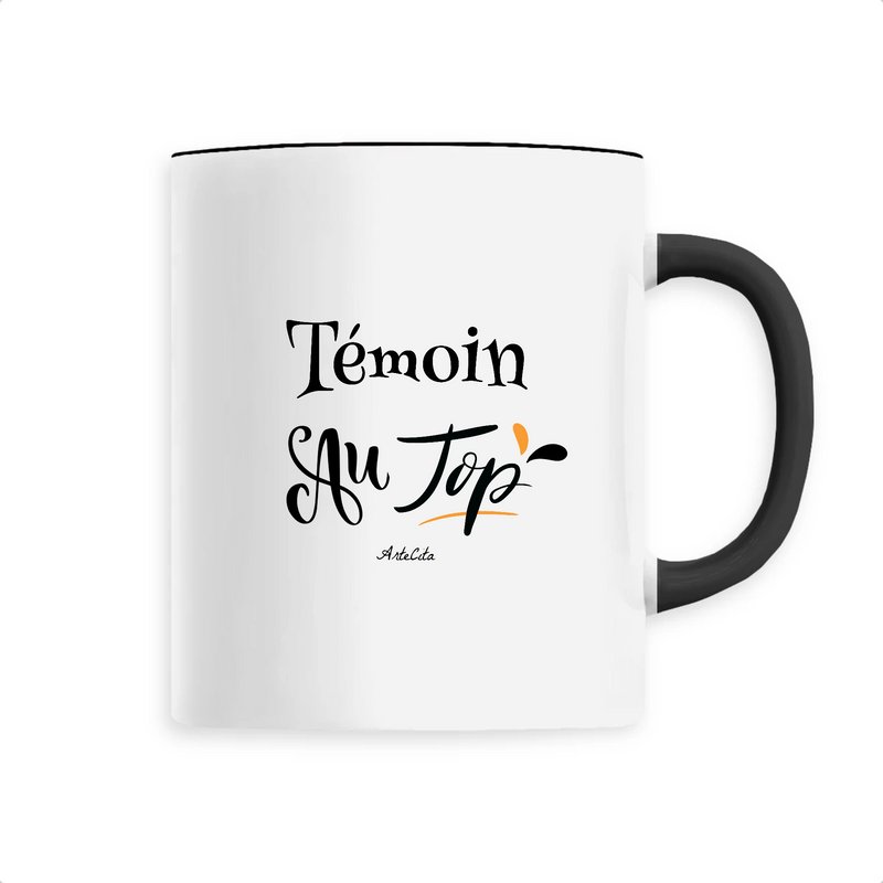 Cadeau anniversaire : Mug - Témoin au Top - 6 Coloris - Cadeau Original - Cadeau Personnalisable - Cadeaux-Positifs.com -Unique-Noir-