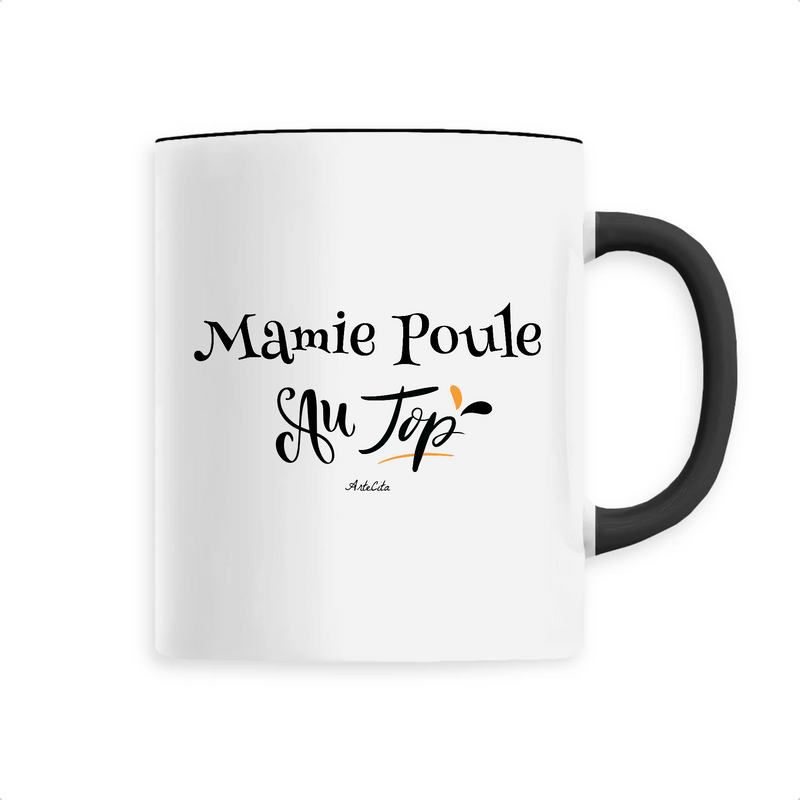 Cadeau anniversaire : Mug - Mamie Poule au Top - 6 Coloris - Cadeau Original - Cadeau Personnalisable - Cadeaux-Positifs.com -Unique-Noir-