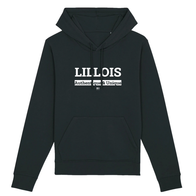 Cadeau anniversaire : Sweat à Capuche - Lillois - Coton Bio - 5 Coloris - Cadeau Original - Cadeau Personnalisable - Cadeaux-Positifs.com -XS-Noir-
