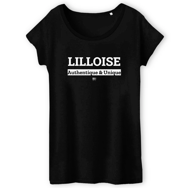 Cadeau anniversaire : T-Shirt - Lilloise - Coton Bio - 3 Coloris - Cadeau Original - Cadeau Personnalisable - Cadeaux-Positifs.com -XS-Noir-