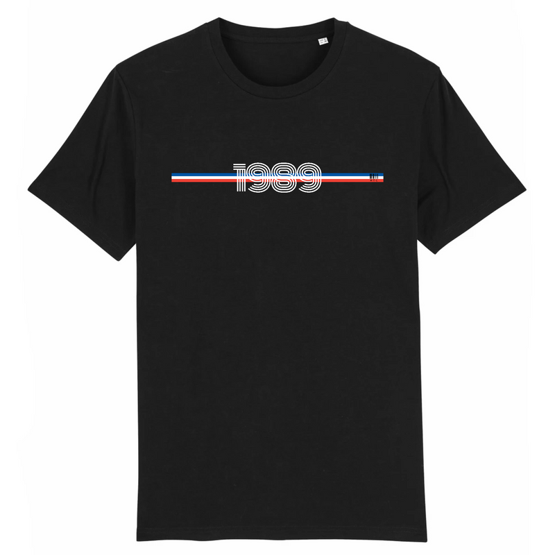 Cadeau anniversaire : T-Shirt - Année 1989 - Coton Bio - 7 Coloris - Cadeau Original - Cadeau Personnalisable - Cadeaux-Positifs.com -XS-Noir-