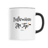 Mug - Infirmière au Top - 6 Coloris - Cadeau Original - Cadeau Personnalisable - Cadeaux-Positifs.com -Unique-Noir-