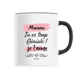 Mug - Manou je t'aime - 6 Coloris - Cadeau Tendre - Cadeau Personnalisable - Cadeaux-Positifs.com -Unique-Noir-