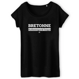 T-Shirt - Bretonne - Coton Bio - 3 Coloris - Cadeau Original - Cadeau Personnalisable - Cadeaux-Positifs.com -XS-Noir-