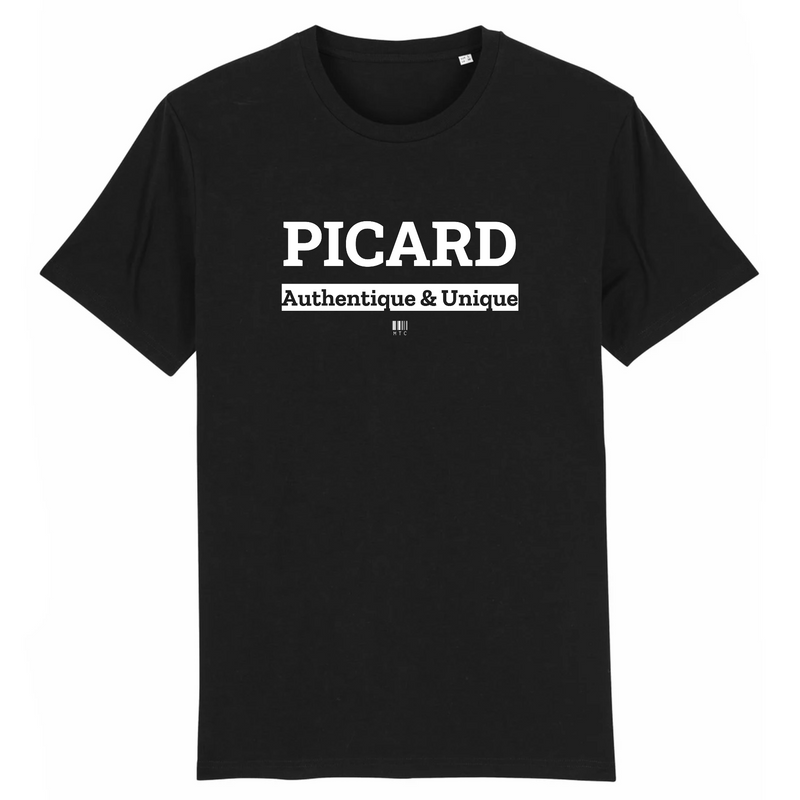 Cadeau anniversaire : T-Shirt - Picard - Coton Bio - 7 Coloris - Cadeau Original - Cadeau Personnalisable - Cadeaux-Positifs.com -XS-Noir-