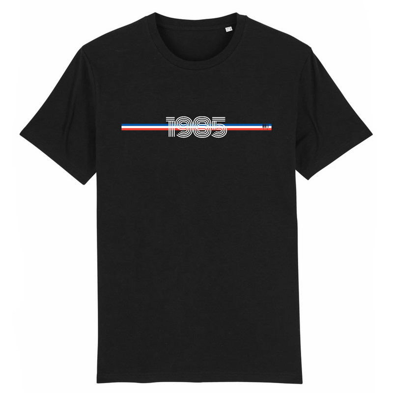 Cadeau anniversaire : T-Shirt - Année 1985 - Coton Bio - 7 Coloris - Cadeau Original - Cadeau Personnalisable - Cadeaux-Positifs.com -XS-Noir-