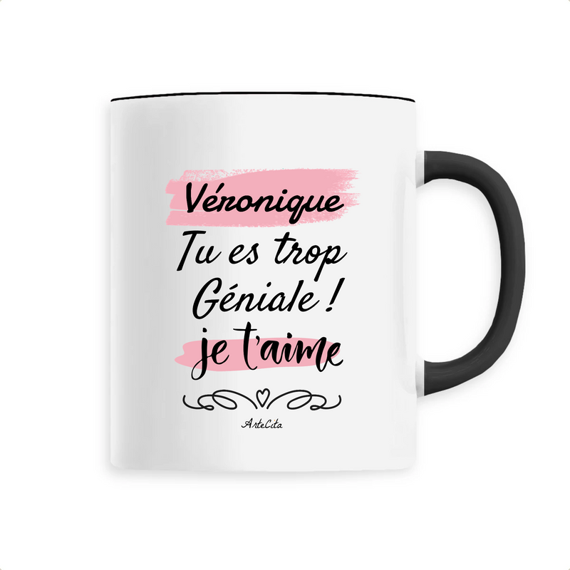 Cadeau anniversaire : Mug - Véronique, je t'aime - 6 Coloris - Cadeau Tendre - Cadeau Personnalisable - Cadeaux-Positifs.com -Unique-Noir-