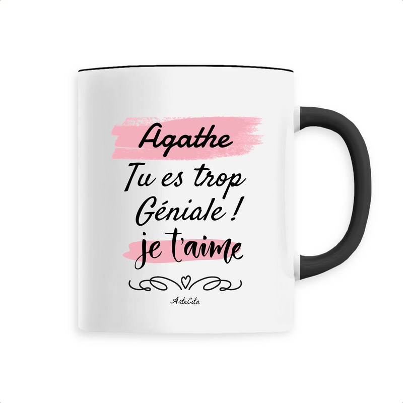 Cadeau anniversaire : Mug - Agathe je t'aime - 6 Coloris - Cadeau Tendre & Original - Cadeau Personnalisable - Cadeaux-Positifs.com -Unique-Noir-