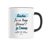 Mug - Sacha je t'aime - 6 Coloris - Cadeau Tendre & Original - Cadeau Personnalisable - Cadeaux-Positifs.com -Unique-Noir-