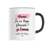 Mug - Anna je t'aime - 6 Coloris - Cadeau Tendre & Original - Cadeau Personnalisable - Cadeaux-Positifs.com -Unique-Noir-