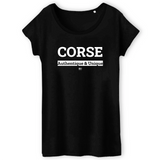T-Shirt - Corse - Femme - Coton Bio - 3 Coloris - Cadeau Original - Cadeau Personnalisable - Cadeaux-Positifs.com -XS-Noir-