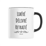 Mug - Libéré, Délivré, Retraité - 6 Coloris - Cadeau Original - Cadeau Personnalisable - Cadeaux-Positifs.com -Unique-Noir-