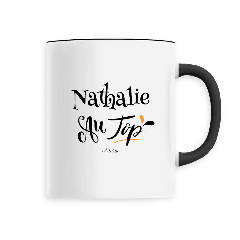 Cadeau anniversaire : Mug - Nathalie au Top - 6 Coloris - Cadeau Original - Cadeau Personnalisable - Cadeaux-Positifs.com -Unique-Noir-
