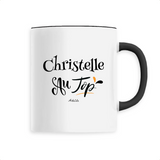 Mug - Christelle au Top - 6 Coloris - Cadeau Original - Cadeau Personnalisable - Cadeaux-Positifs.com -Unique-Noir-