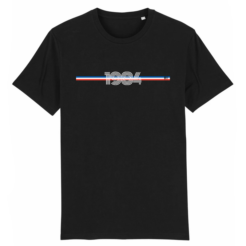Cadeau anniversaire : T-Shirt - Année 1984 - Coton Bio - 7 Coloris - Cadeau Original - Cadeau Personnalisable - Cadeaux-Positifs.com -XS-Noir-