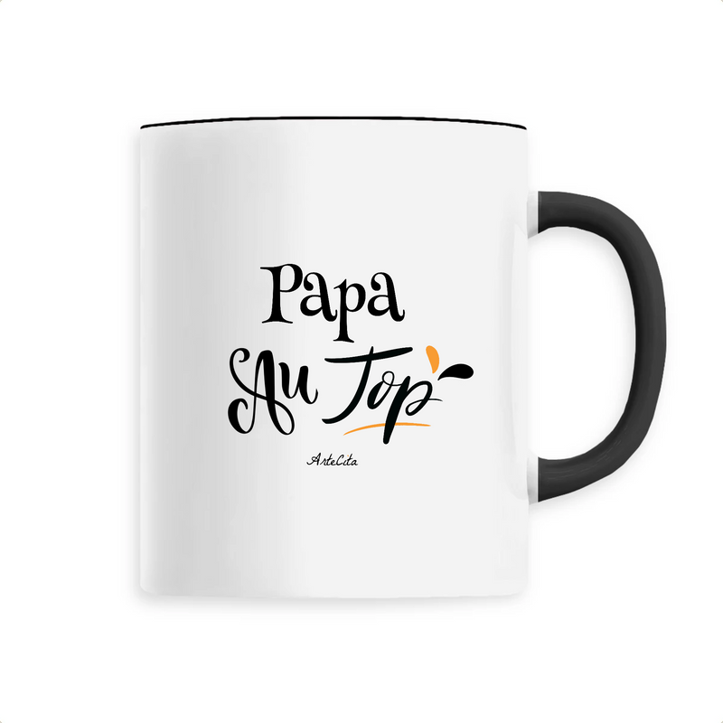 Cadeau anniversaire : Mug - Papa au Top - 6 Coloris - Cadeau Original - Cadeau Personnalisable - Cadeaux-Positifs.com -Unique-Noir-