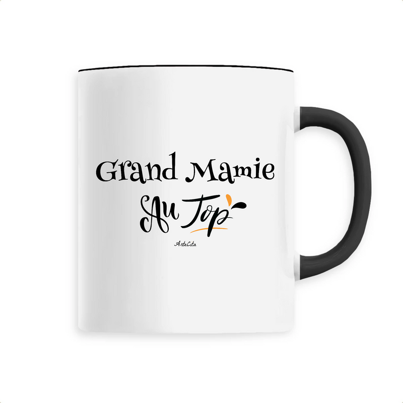 Cadeau anniversaire : Mug - Grand Mamie au Top - 6 Coloris - Cadeau Original - Cadeau Personnalisable - Cadeaux-Positifs.com -Unique-Noir-