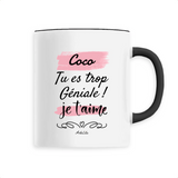 Mug - Coco je t'aime - 6 Coloris - Cadeau Tendre & Original - Cadeau Personnalisable - Cadeaux-Positifs.com -Unique-Noir-