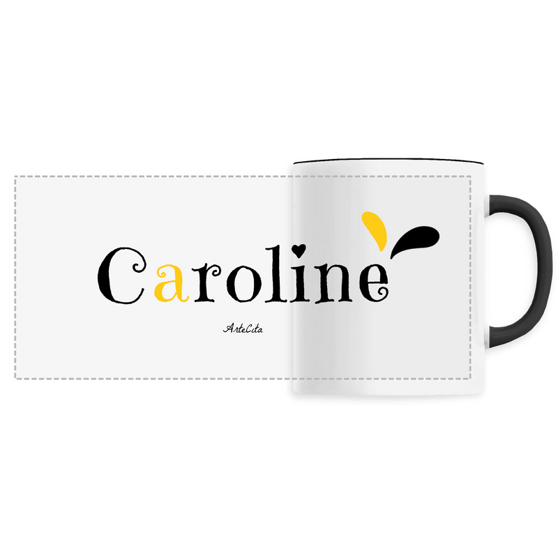 Cadeau anniversaire : Mug - Caroline - 6 Coloris - Cadeau Original - Cadeau Personnalisable - Cadeaux-Positifs.com -Unique-Noir-