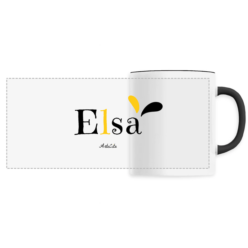 Cadeau anniversaire : Mug - Elsa - 6 Coloris - Cadeau Original - Cadeau Personnalisable - Cadeaux-Positifs.com -Unique-Noir-