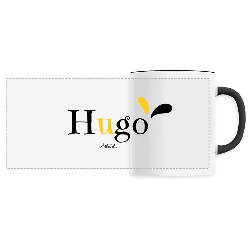 Cadeau anniversaire : Mug - Hugo - 6 Coloris - Cadeau Original - Cadeau Personnalisable - Cadeaux-Positifs.com -Unique-Noir-