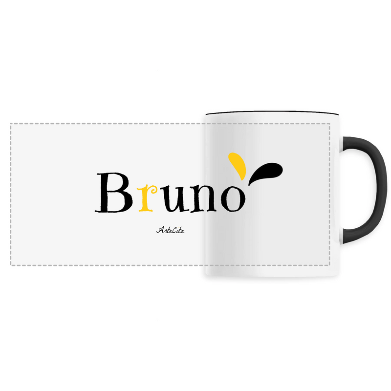 Cadeau anniversaire : Mug - Bruno - 6 Coloris - Cadeau Original - Cadeau Personnalisable - Cadeaux-Positifs.com -Unique-Noir-